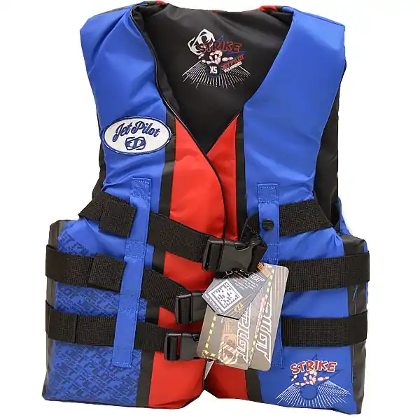 Worldwide Shipping Jet Pilot Boat Life Jacket Vest JP15214-XS-BLUE | Red Blue 3 Buckle XS