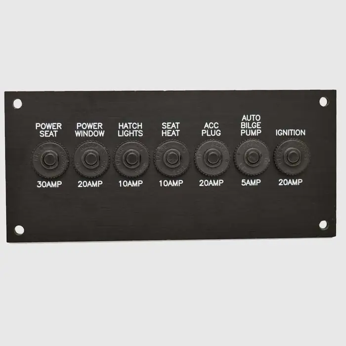 Holiday Sale Malibu Boat Circuit Breaker Panel | 6 5/8 x 3 Inch Black
