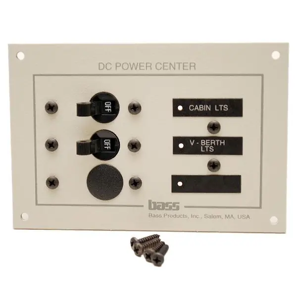 Bass Products Boat DC Power Center 96-1075W | 3 3/4 x 5 1/2 Inch Cream Clearance