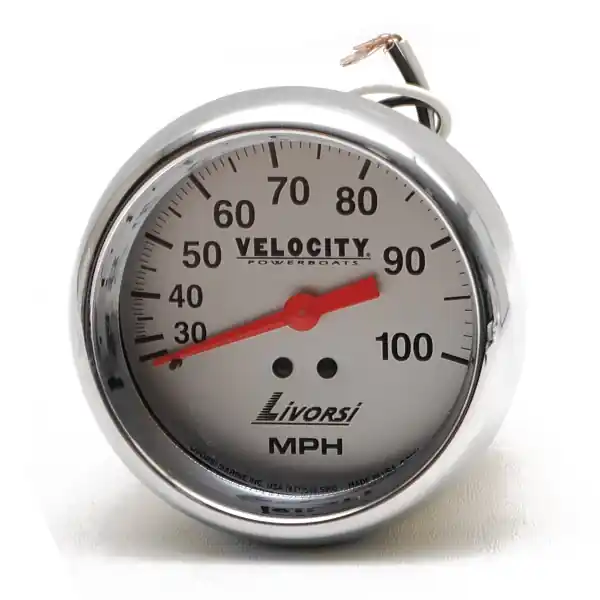 Buy Direct Livorsi Boat Speedometer | 100 MPH 3 1/4 Inch Silver