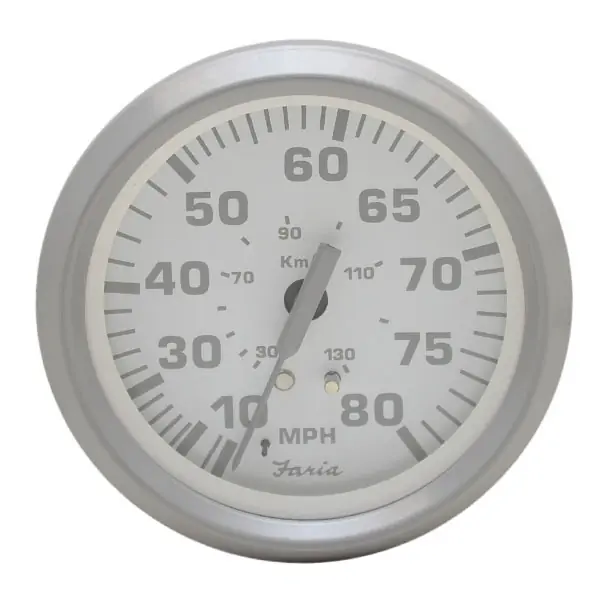 Factory Price Faria Boat Speedometer Gauge SE9484B | Nantucket 3 1/4 Inch Gray White