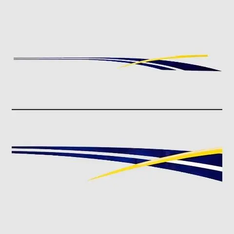 Boat Graphic Decal | Navy Blue / Yellow Sticker Luxury