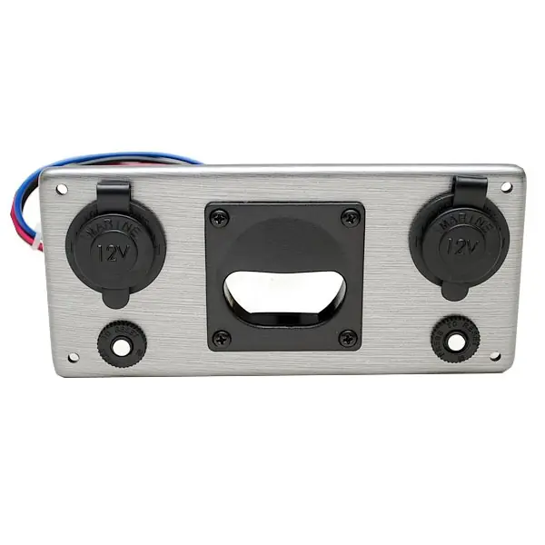 Premier Pontoon Boat Power Receptacle Panel | 12 Volt Gray Plastic Buy Online