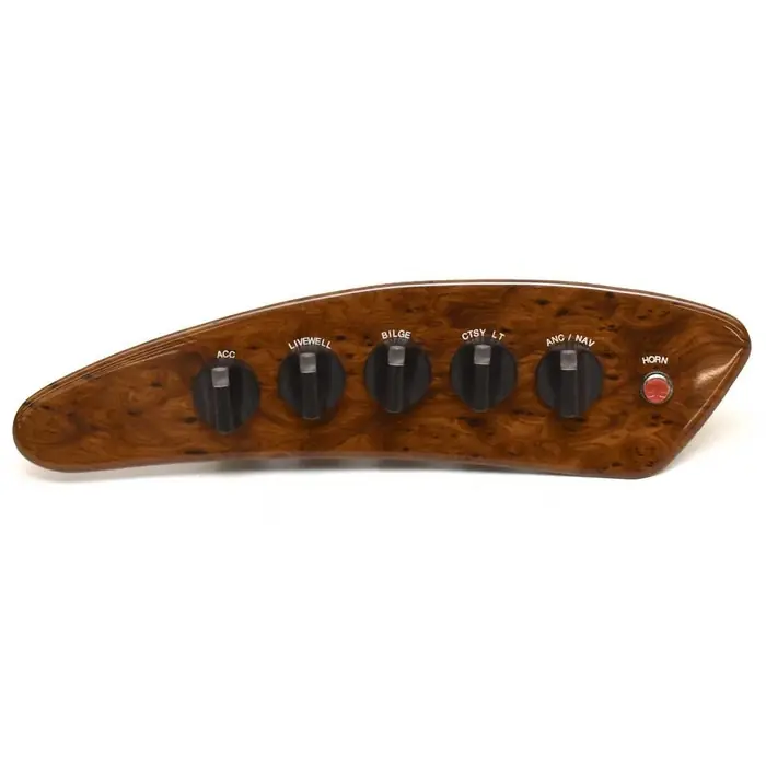 Boat Switch Panel | Turn Style w/ Horn 13 1/4 Inch Woodgrain Weekend Sale