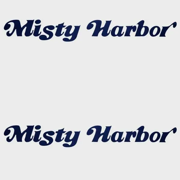 Misty Harbor Boat Decals | Dark Blue Logo Stickers (Pair) Affordable