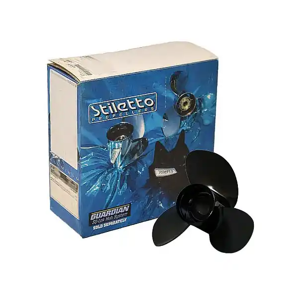 Original Stiletto Ariva Boat Propeller C11015 | RH 10 1/8 x 15 P Aluminum