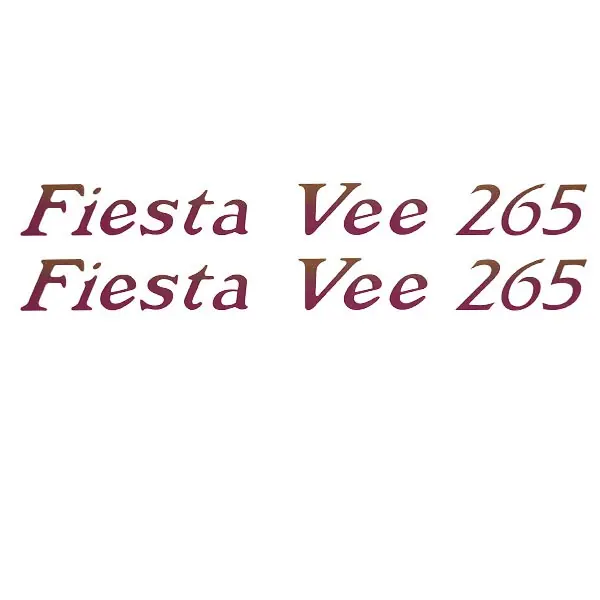 Seasonal Sale Rinker Boat Brand Decal | Fiesta Vee 265 Magenta / Gold (Pair)