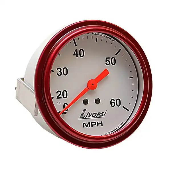Livorsi Boat Speedometer Gauge GDS60W | Baja 60 MPH 3 3/8 Inch Red White Exclusive Offer