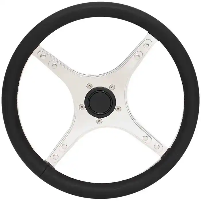 Grant Boat Deluxe Steering Wheel | 14 5/8 Inch Black Stainless Steel Money Back Guarantee
