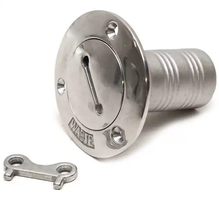 Reduced Price Boat Waste Deck Fill | w/ Key 1 1/2 Inch Stainless Steel