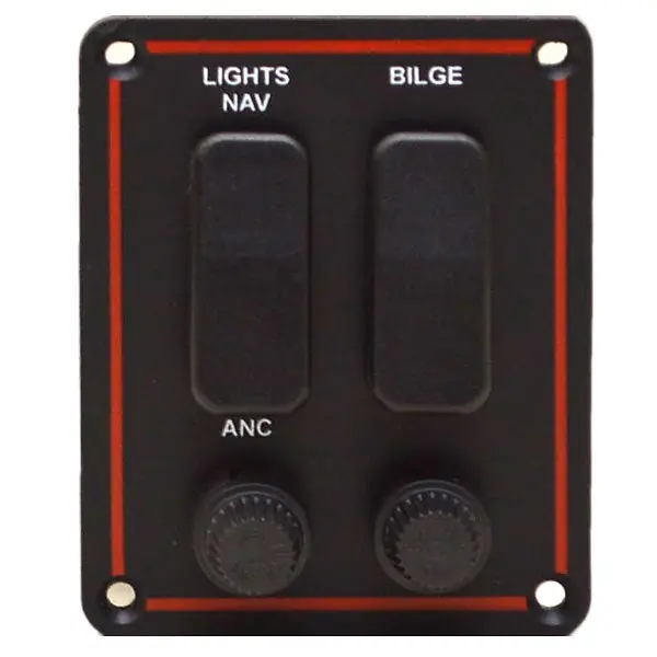 Lund Boat Fuse Switch Panel 2000406 | 3 3/4 x 3 Inch Black Red Limited Offer