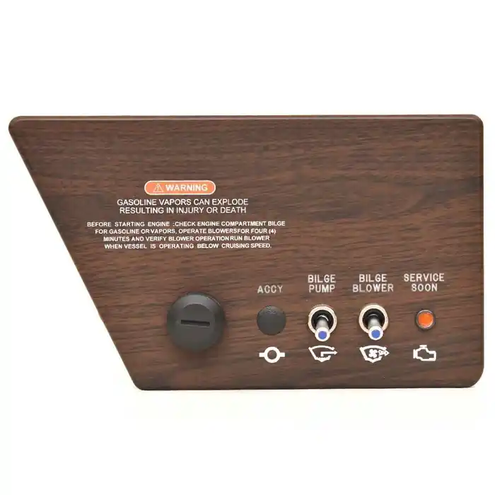 Certified Sea Ray Boat Ignition Panel 2252723 | 230 SPX Woodgrain 9 1/4 x 5 3/8 Inch