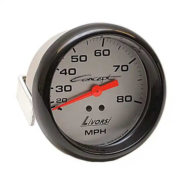 Livorsi Boat Speedometer GDS80PLC | Concept 3 3/8 Inch Pewter Silver Buy Online