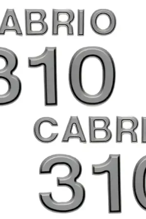 Worldwide Shipping Larson Boat Raised Decals 0573072 | Cabrio 310 Black Silver (Pair)