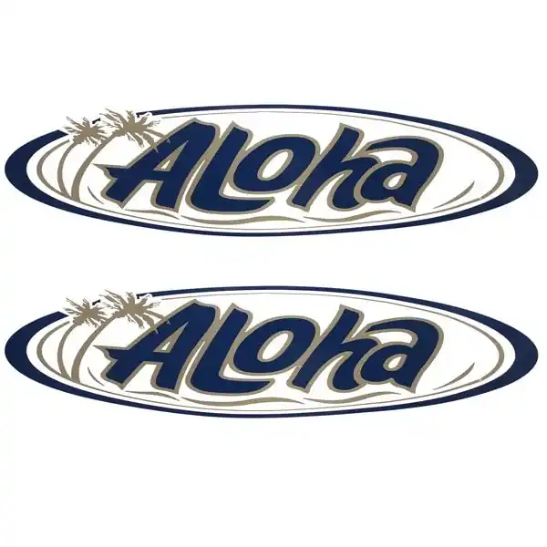 Flash Sale Aloha Boat Decals 082707-08 | 22 x 5 1/2 Inch Blue (Pair)