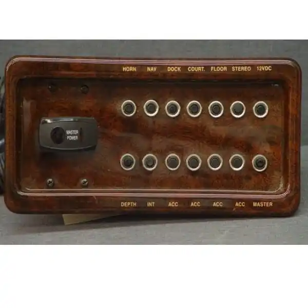 Professional Grade Godfrey Boat Breaker Switch Panel | Woodgrain 9 1/2 x 4 5/8 Inch