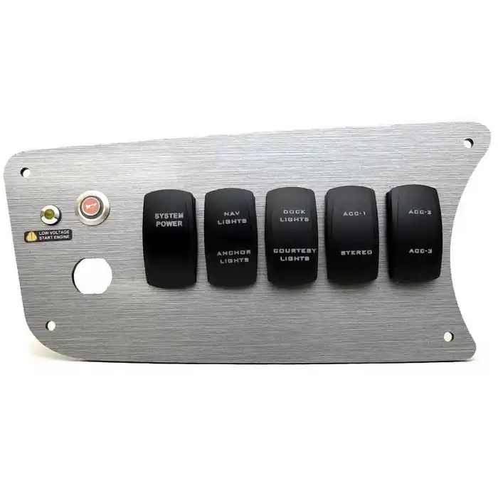Don’t Miss Out Escape Pontoon Boat Rocker Switch Panel 5766626 | RT Main Silver