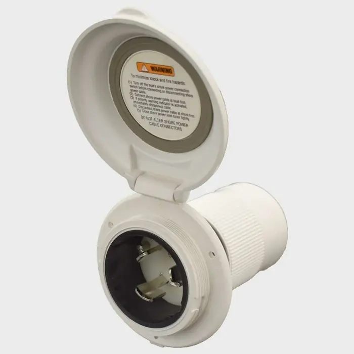 Marinco Boat Power Inlet 6343EL-B | Contoured Easy Lock 50A 125V 2 1/4 Inch Trending