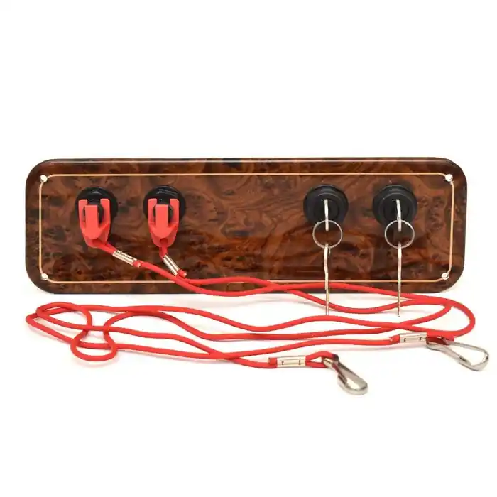 Certified Maxum Boat Dual Ignition Switches Panel | Twin Engine Woodgrain