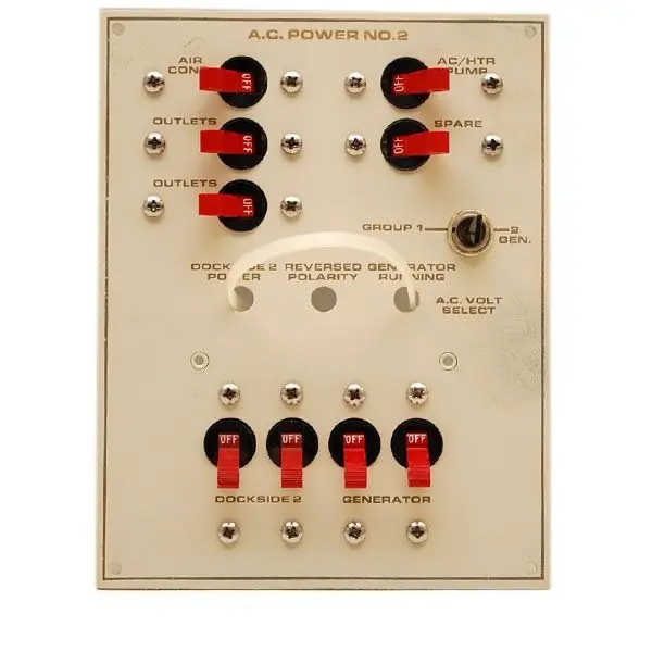 Super Sale Cruisers Yachts Boat Generator Breaker Panel | 7 x 5 1/2 Inch Cream