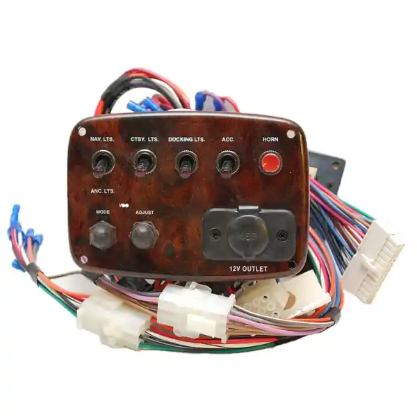 Misty Harbor Boat Switch Panel | 6 x 4 Inch Woodgrain W/ Fuse Block Brand New