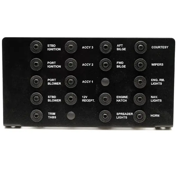 Premium Larson Boat Breaker Panel | 10 x 5 1/4 Inch Black Aluminum