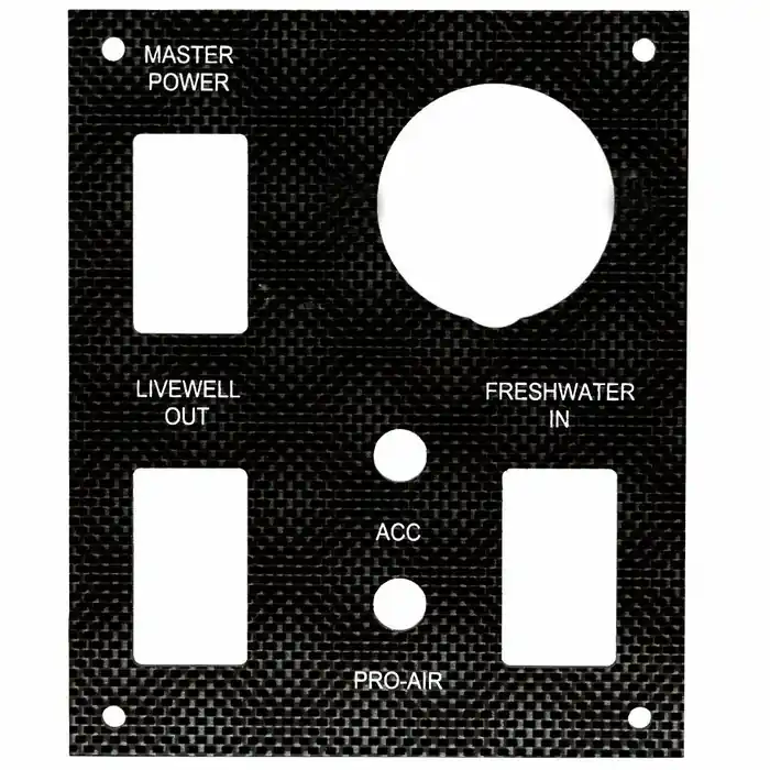 Bass Cat Boat Blank Switch Panel | Master Power Livewell Carbon Fiber Money Back Guarantee