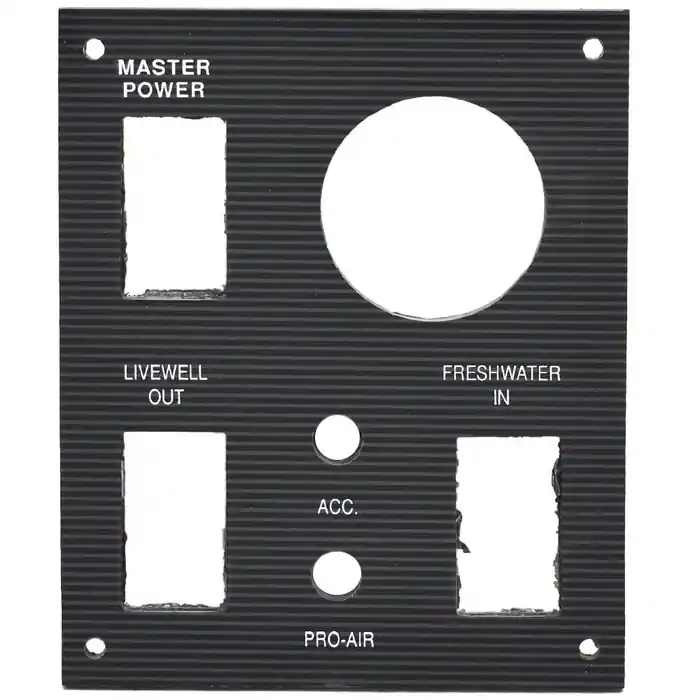 Warranty Included Bass Cat Boat Blank Switch Panel 215354 | Master Power Livewell Black