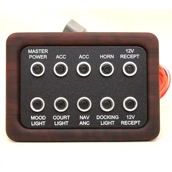 South Bay Pontoon Boat Breaker Switch Panel | Push Button Woodgrain While Supplies Last
