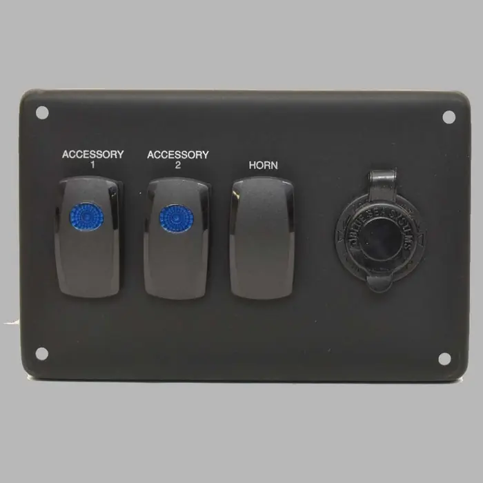 Free Delivery Bryant Boat Horn Switch Panel BR141P03214 | 7 x 4 1/2 Inch Black Port