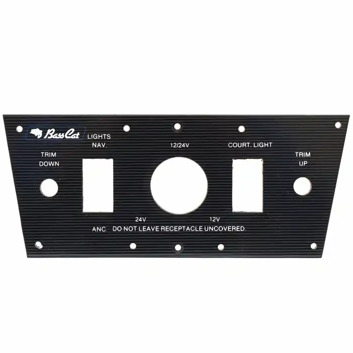 Bass Cat Boat Blank Switch Panel | Lights Trim Black w/ Lines Sale
