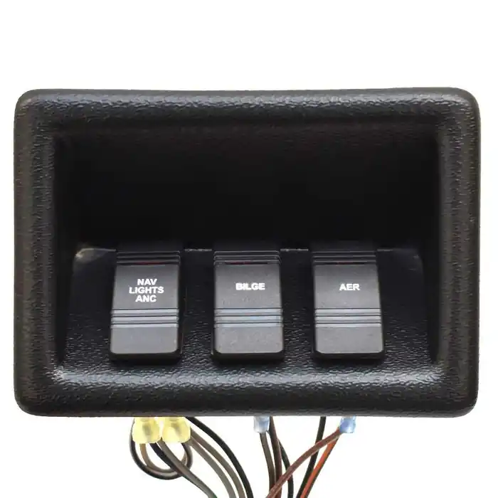 Lowe Boat Rocker Switch Panel Shroud 2412263 | 3-Switch w/ Fuse Block High Quality