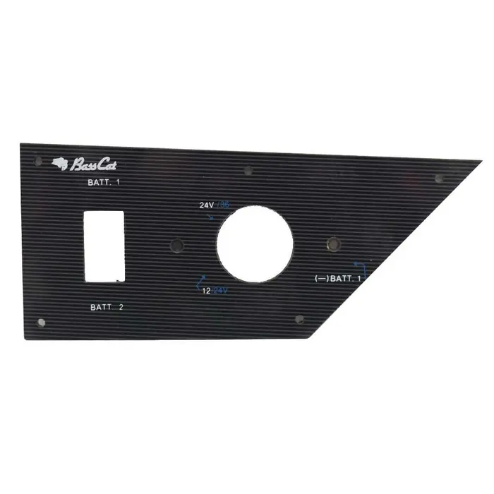 Get Yours Bass Cat Boat Blank Outlet Bow Panel | 12V 24V Black w/ Lines
