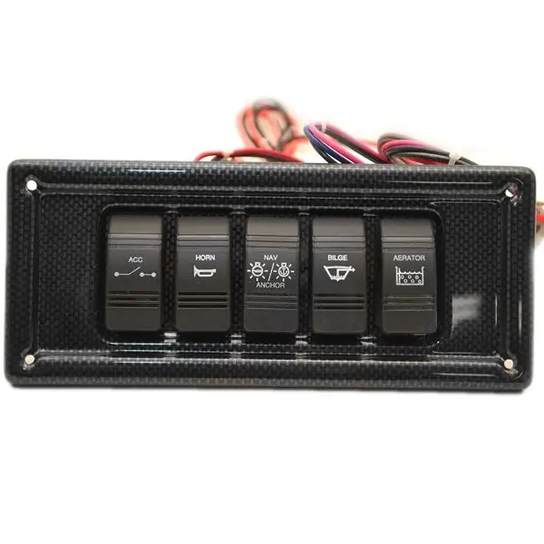 Limited Edition DuraCraft Boat Switch Panel 221-04513-P | 8 3/4 x 3 7/8 Inch Black