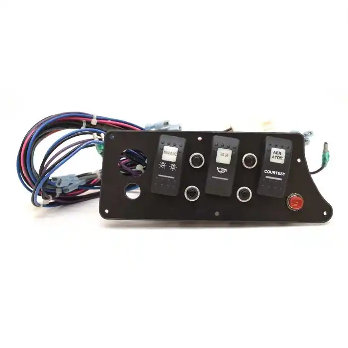 Original Rinker Boat Ignition Switch Panel 5766585 | 8 7/8 x 3 Inch Black