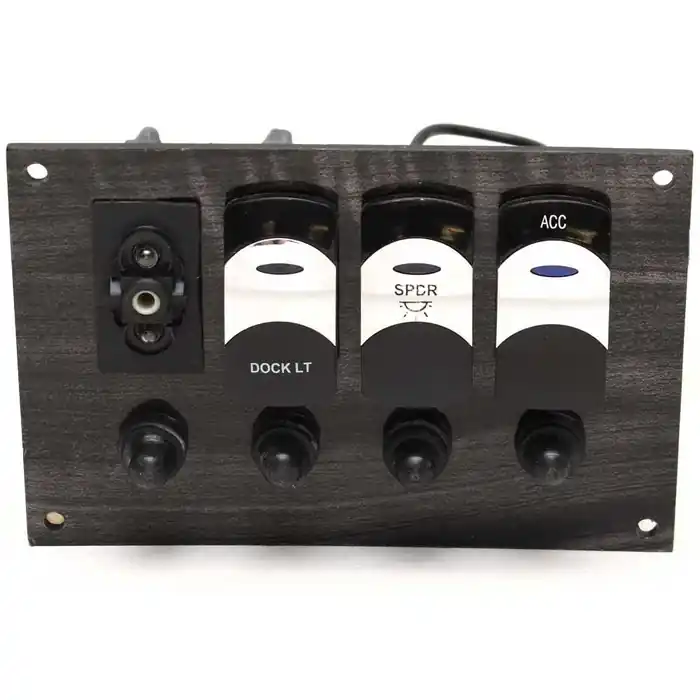 Sailfish Boat Switch Panel 61-5433 | 6 x 4 Inch Black Gray Woodgrain Must Have