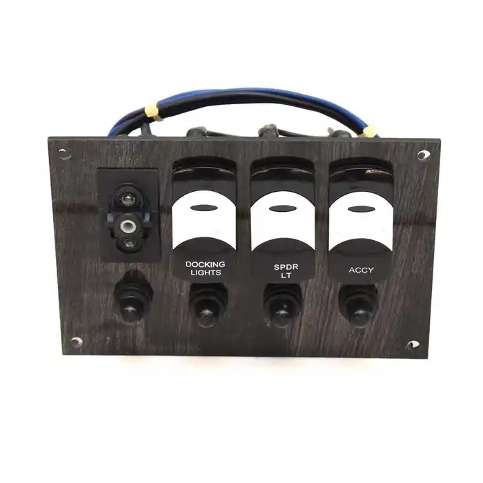 Sailfish Boat Switch Panel 61-5433 | Black Gray Woodgrain 6 x 4 Inch Must Have
