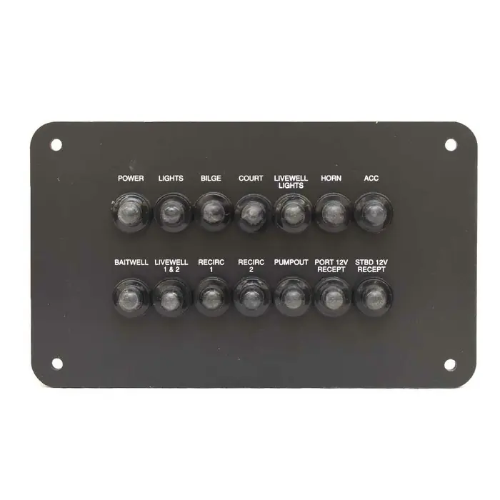 Same Day Shipping Triton Boat Circuit Breaker Panel 205969 | 216 Fishunter Black Matte Plastic