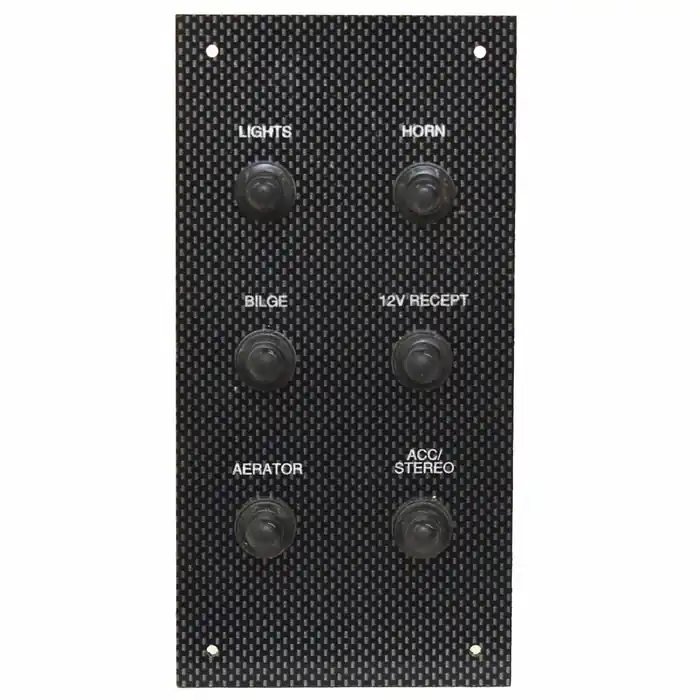 Free Shipping G3 Boat Breaker Panel YG171P03600 | Faux Carbon Fiber 6-Switch