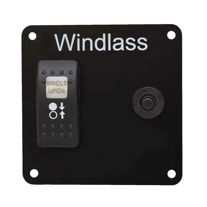 Clearance Rinker Boat Windlass Switch Panel 223070 | 3 5/8 x 3 5/8 Inch Black