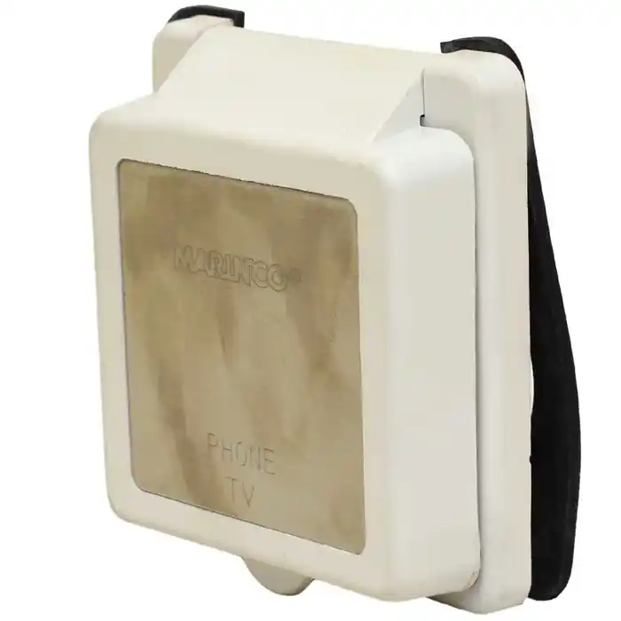 Marinco Boat Phone / TV Inlet PH6574TV | 3 3/8 x 3 3/4 Inch Off White Price Drop