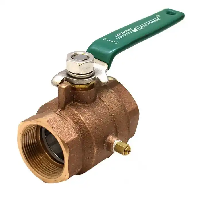 Marine Hardware Boat Inline Valve BVLV1.500-FPHL | 1 1/2 Inch Brass Professional Grade