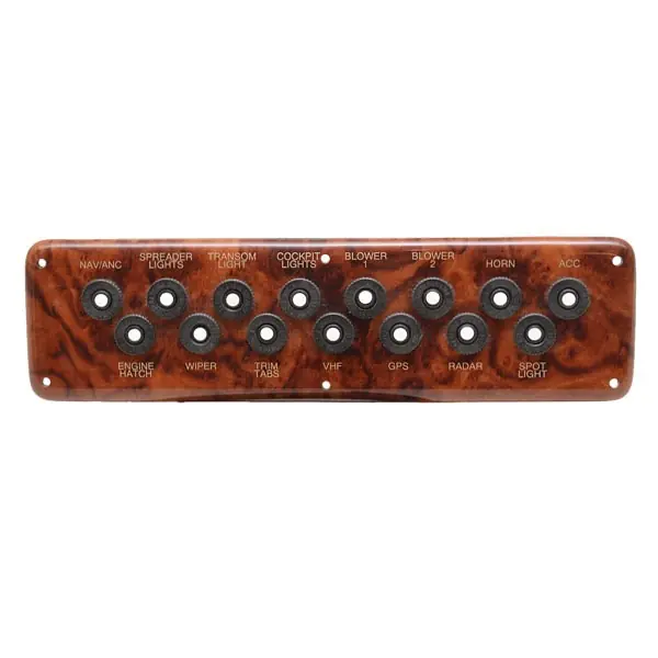 Rinker 310 Woodgrain 11 x 3 Inc Plastic Boat Push Button Breaker Panel 45804 High Quality