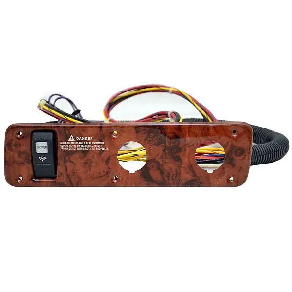 Direct From Manufacturer Rinker Boat Switch Panel | 10 7/8 x 2 3/4 Inch Brown Woodgrain