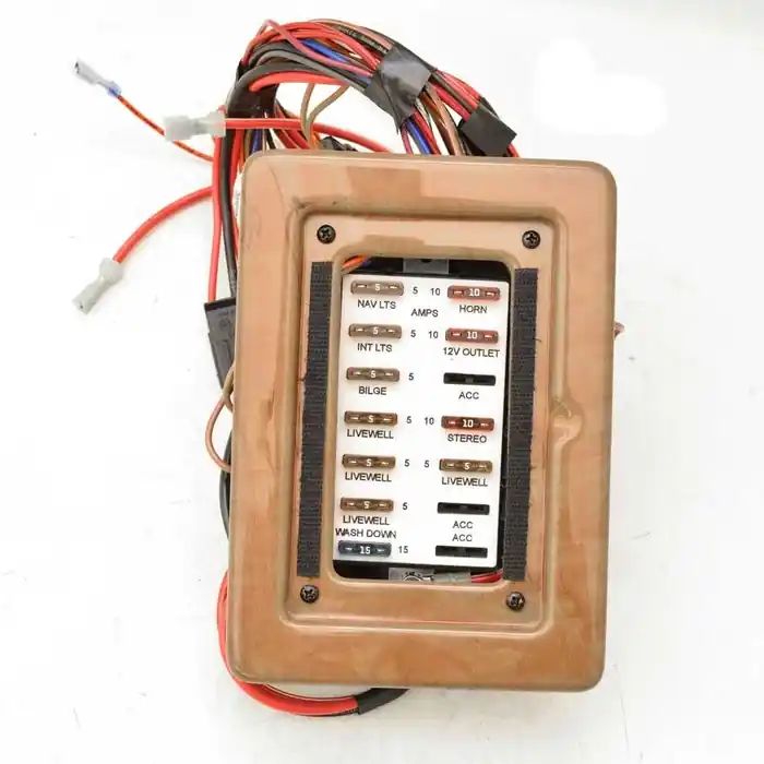 Lund Boat Fuse Panel F1852120738 | 7 1/2 x 5 3/8 Inch Faux Woodgrain No Minimum Order