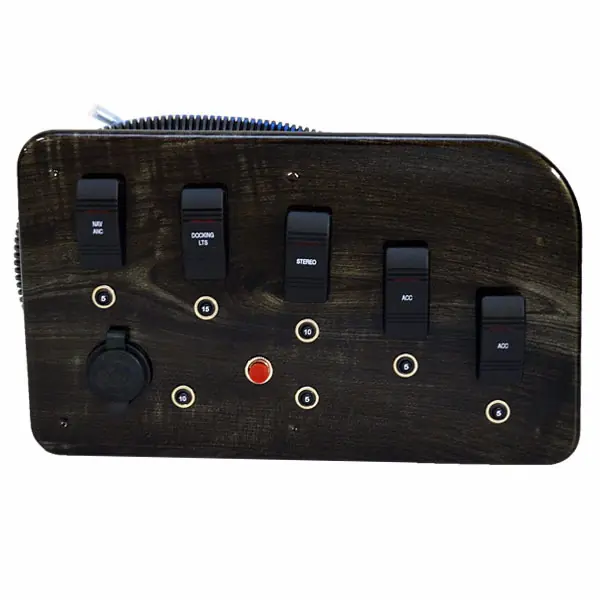 Premium Godfrey Pontoon Boat Switch Breaker Panel | Sweetwater Gray Woodgrain