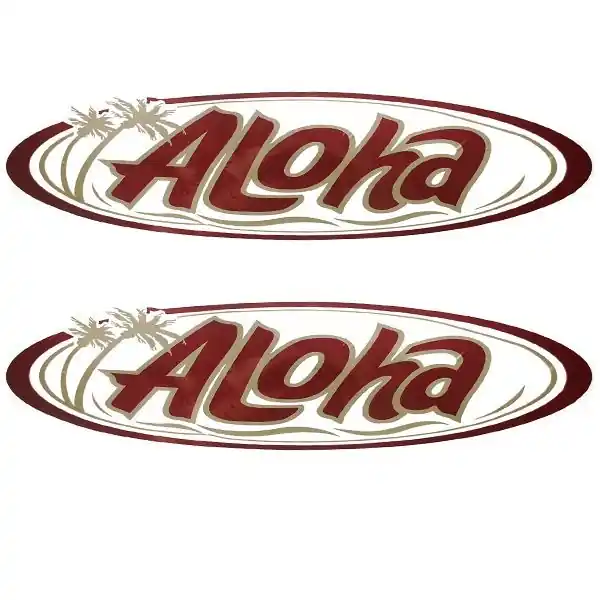Waco Boat Decal 0828-03 | Aloha 37 3/4 Inch Cranberry / Gold (Pair) Get Yours