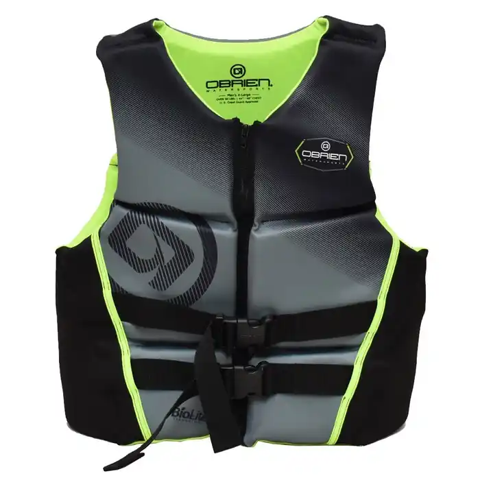 Trusted Brand O'Brien Boat Flex V-Back Life Jacket | Mens XL 44-48 Inch Lime Green