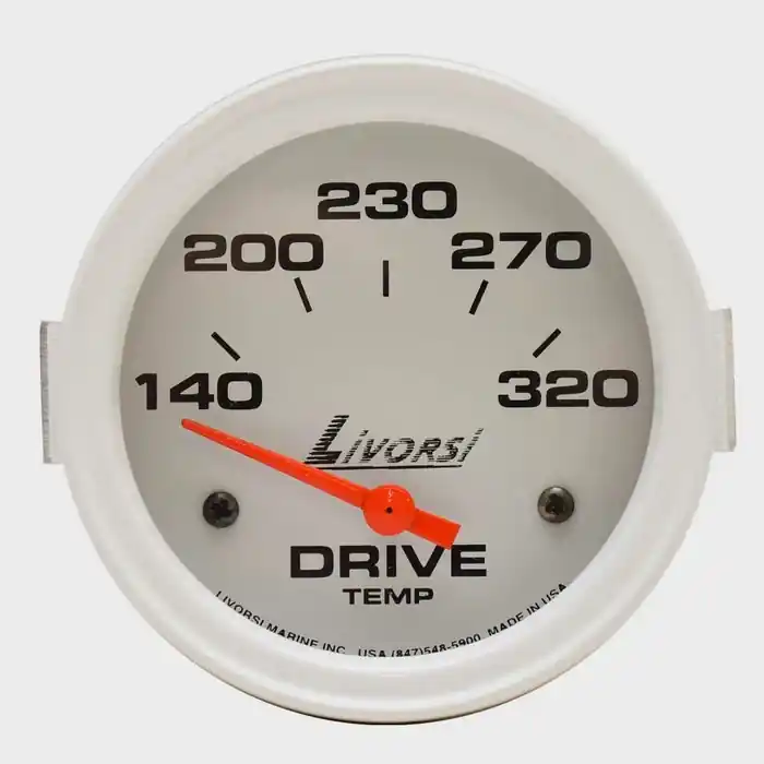 Fresh Stock Livorsi Boat Temperature Gauge LMDTWW | 2 5/8 Inch Drive White