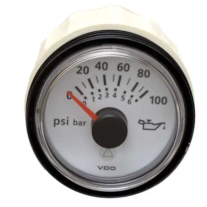 VDO Boat Oil Pressure Gauge A2C53413310 | Tiara 12V / 24V 2 Inch White Best Seller